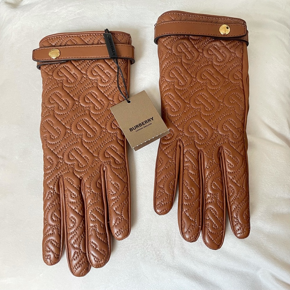 Burberry Monogram Leather Gloves